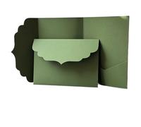 ITRHJTGP tarjeta de felicitación de boda Sobre de papel for boda con diseño tarjeta bolsillo en blanco, invitación DIY(Green)