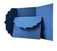 ITRHJTGP tarjeta de felicitación de boda Sobre de papel for boda con diseño tarjeta bolsillo en blanco, invitación DIY(Blue)