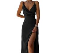 ITRHJTGP Vestido Lencero con Efecto Degradado Vestidos Largos Sexis Elegantes for Mujer, Estampado a la Moda, Degradado, Liso(Black,XL)