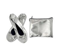 ITRHJTGP Zapatos De Baile Zapatos de Ballet Plegables After Patry, Planos portátiles Viaje, for Baile graduación, for Novias, Bodas y Fiestas para Niños Adultos(Silver,41-42)