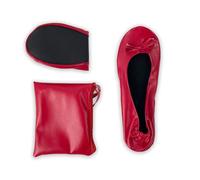 ITRHJTGP Zapatos De Baile Zapatos de Ballet Plegables After Patry, Planos portátiles Viaje, for Baile graduación, for Novias, Bodas y Fiestas para Niños Adultos(Red,38-39)