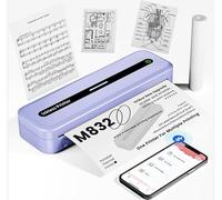 ItriAce Impresora Térmica A4 Bluetooth - Sin Tinta para Oficina, Estudio, Hogar, Viajes - Compatible Con Ordenadores Portátiles y Teléfonos - Púrpura