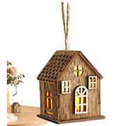 itrimaka Casa de Pueblo Navideña, Ilumina Casas Navideñas,Linda cabaña con decoración de árbol de luz LED - Decoración de Madera para árbol de Navidad, cabaña iluminada, decoración navideña para el