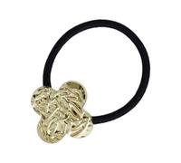 itrimaka Puños dorados para cola de caballo, coletas geométricas, diadema para cola de caballo, puños dorados de moda, lazos de metal para fiestas, bodas, viajes, ocasiones especiales