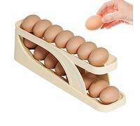 itrimaka Rolling Egg Tray for Fridge Auto Rolling Egg Tray for 12-14 Eggs Roll Down Refrigerator Egg Dispenser Holder Egg Dispenser Rack Holder for Kitchen Countertop, Fridge Door