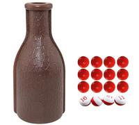 ITROLLE 1 juego de botellas de plástico Kelly Pool Shaker con 16 canicas numeradas, guisantes/bolas, bola marrón