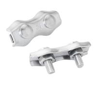 ITROLLE 10 abrazaderas de cable de acero inoxidable, hebilla de bloqueo plateada, 1,5 mm de diámetro, clip de cuerda de alambre para asegurar el cable de barandilla/cuerda de tienda de campaña y