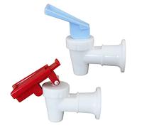 ITROLLE Grifo enfriador de agua, 2 piezas de plástico blanco, espigas reutilizables para enfriar agua, boquilla a prueba de fugas, palanca de vertido, válvula de vertido, grifo de agua, azul y rojo