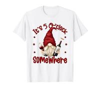 Its 5 O Clock Somewhere Funny Drunk GNOME with Wine Bottle Camiseta