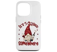 Its 5 O Clock Somewhere Funny Drunk GNOME with Wine Bottle Carcasa para iPhone 13 Pro