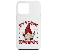 Its 5 O Clock Somewhere Funny Drunk GNOME with Wine Bottle Carcasa para iPhone 13 Pro MAX
