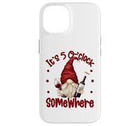 Its 5 O Clock Somewhere Funny Drunk GNOME with Wine Bottle Carcasa para iPhone 14