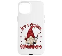 Its 5 O Clock Somewhere Funny Drunk GNOME with Wine Bottle Carcasa para iPhone 15 Plus