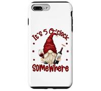 Its 5 O Clock Somewhere Funny Drunk GNOME with Wine Bottle Carcasa para iPhone 7 Plus/8 Plus