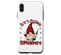 Its 5 O Clock Somewhere Funny Drunk GNOME with Wine Bottle Carcasa para iPhone XS MAX