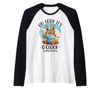 It's 5 O'Clock Somewhere Drinking Parrot Coffee O Clock Time Camiseta Manga Raglan
