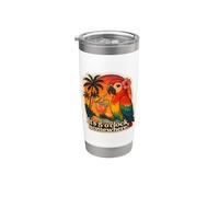 It's 5 O'Clock Somewhere Funny - Loro exótico vintage para mujer Vaso térmico de acero inoxidable de doble pared