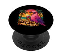 It's 5 O'Clock Somewhere Funny - Vino de Loro Vintage para Mujer PopSockets PopGrip Adhesivo