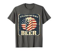 Its A Bad Day To Be A Beer 4th Of July Funny Beer Flag Retro Camiseta