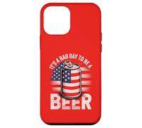Its A Bad Day To Be A Beer 4th Of July Funny Beer Flag Retro Carcasa para iPhone 12 mini