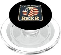 Its A Bad Day To Be A Beer 4th Of July Funny Beer Flag Retro PopSockets PopGrip para MagSafe