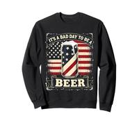 Its A Bad Day To Be A Beer 4th Of July Funny Beer Flag Retro Sudadera