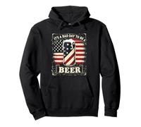 Its A Bad Day To Be A Beer 4th Of July Funny Beer Flag Retro Sudadera con Capucha