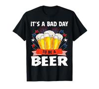 It's A Bad Day To Be A Beer Cerveza Bandera de Estados Unidos 4 de Julio Camiseta