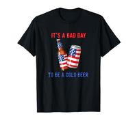 It's A Bad Day To Be A Cold Beer US Flag 4th Of July Camiseta
