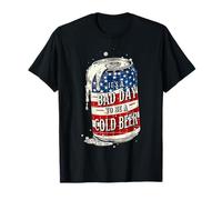 It's a Bad Day to Be a Cold Beer Vintage US Flag 4 of July Camiseta