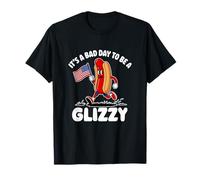 It's A Bad Day To Be A Glizzy USA Flag Hotdog 4 de julio Camiseta