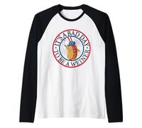 It's a Bad Day To Be A Weiner Funny Rojo, Blanco y Azul Camiseta Manga Raglan