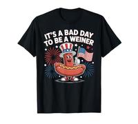 It'S A Bad Day To Be A Weiner Rojo Blanco Y Azul Divertido Camiseta