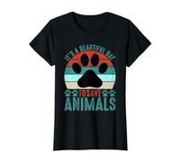 Its A Beautiful Day To Save Animals Rescate de Animales Camiseta gráfica económica, Mujer, Negro, XL