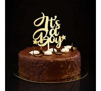 It's A Boy - Decoración para tartas de revelación de género, regalos de baby shower, anuncio de embarazo, decoración de fiesta para bebés, niños y niñas, color dorado personalizado