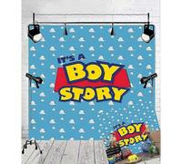 It's a Boy Story Backdrop Birthday Party Theme Photo Background Blue Sky White Clouds Photography Backdrops Baby Shower Kids Hero Photo Booth Studio P