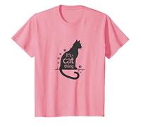It's A Cat Thing - Arte de Silueta de Amante felino Camiseta, Niños, Rosado, 3 años