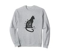 It's A Cat Thing - Arte de Silueta de Amante felino Sudadera, Unisex para Adultos, Gris Jaspeado, M