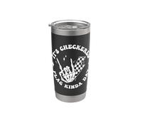 It's A Checkered Race Flag Kinda Day Sports Racing vibes Vaso térmico de acero inoxidable de doble pared
