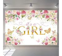 It's a Girl Baby Ducha Fondo Flores Bebé Shower Fotografía Fondo Flor Bebé Niña Fiesta Decoraciones Fiesta Banner Tela Cartel