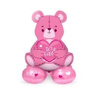 "It's a Girl" Stand-Up Foil Balloon as Decoration for the Birth of a Girl, Size: 61 cm, No Balloon Gas Required, Balloon Decoration Foil Balloons