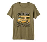 It's a Good Day for Learning School Bus Cute Animals Back to Camiseta Premium