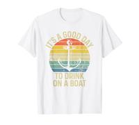 It's A Good Day To Drink On A Boat Camiseta gráfica económica, Hombre, Blanco, XL
