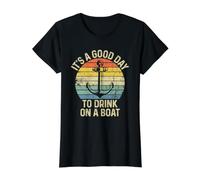 It's A Good Day To Drink On A Boat Camiseta gráfica económica, Mujer, Negro, L