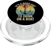 It's A Good Day To Drink On A Boat Vintage Color Boating PopSockets PopGrip para MagSafe