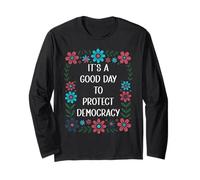 It's a Good Day to Protect Democracy Flag,Save Democracy Now Manga Larga