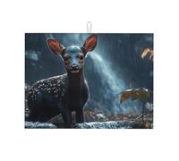 It's A Rainy Day for Little Deer - Tapete grande de microfibra para escurridor de platos, reutilizable, lavable, para accesorios de cocina, 45,7 x 60,9 cm