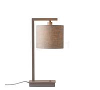 It's about RoMi Boston, lámpara de sobremesa, pantalla lino claro/pie arena