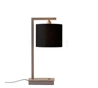 It's about RoMi Boston, lámpara de sobremesa, pantalla lino negro/pie arena