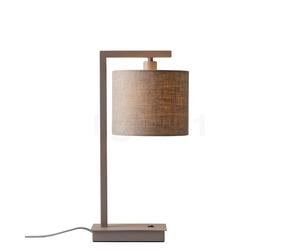 It's about RoMi Boston, lámpara de sobremesa, pantalla lino oscuro/pie arena